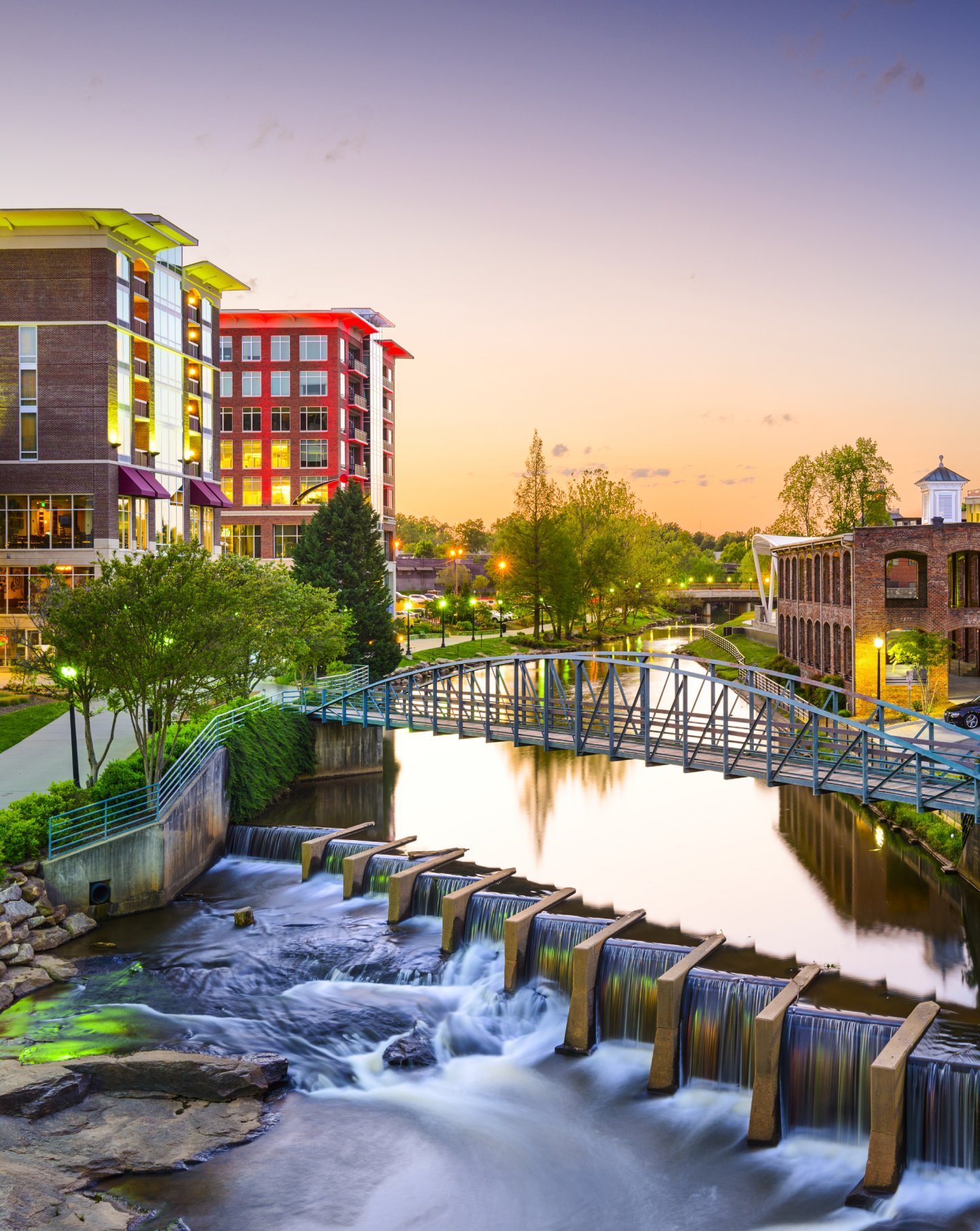 Reedy River looking to downtown Greenville, SC